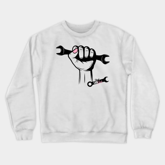 Cargirl hand Crewneck Sweatshirt by Real Car Girls